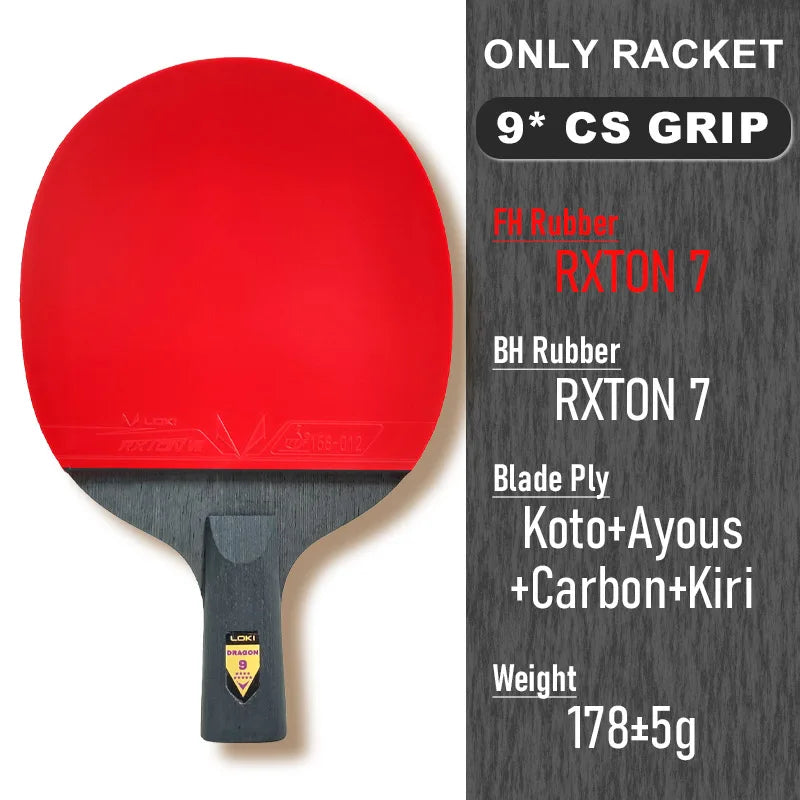 Raquette de Ping-Pong LOKI Dragon Series – Professionnelle, 6 à 10 Étoiles, Pour Tous Niveaux