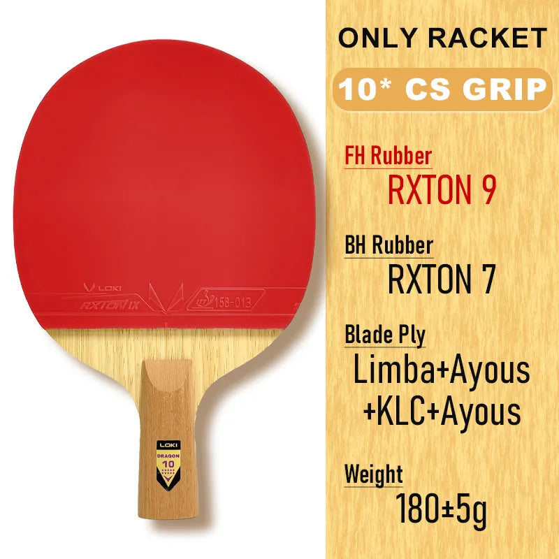 Raquette de Ping-Pong LOKI Dragon Series – Professionnelle, 6 à 10 Étoiles, Pour Tous Niveaux