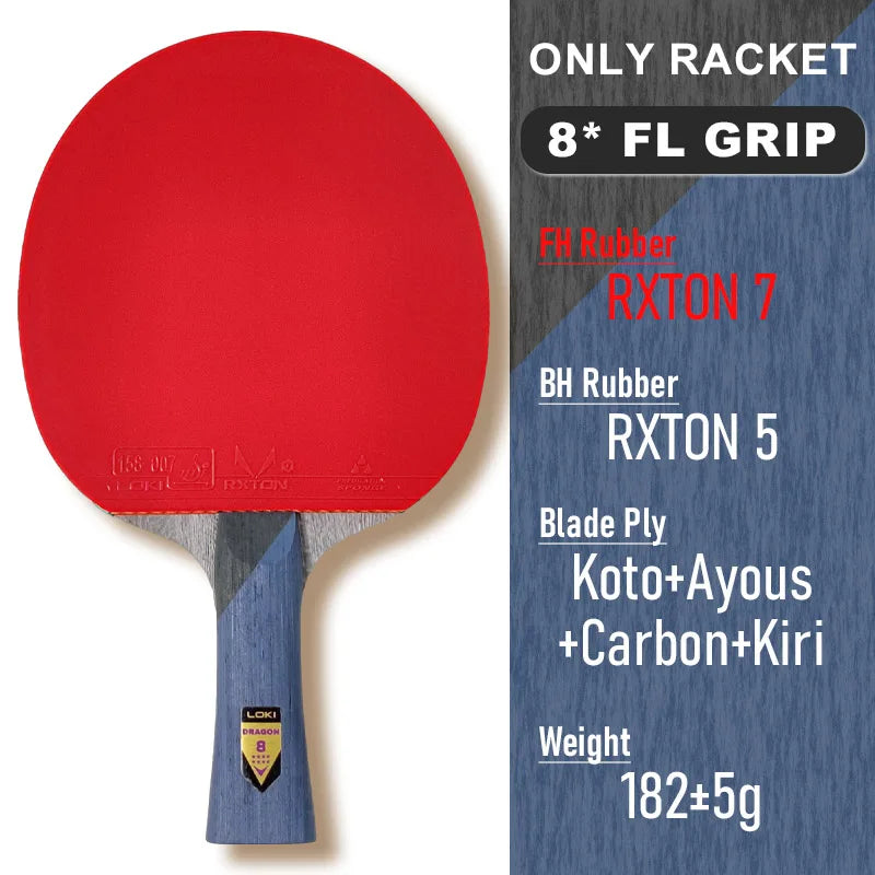 Raquette de Ping-Pong LOKI Dragon Series – Professionnelle, 6 à 10 Étoiles, Pour Tous Niveaux