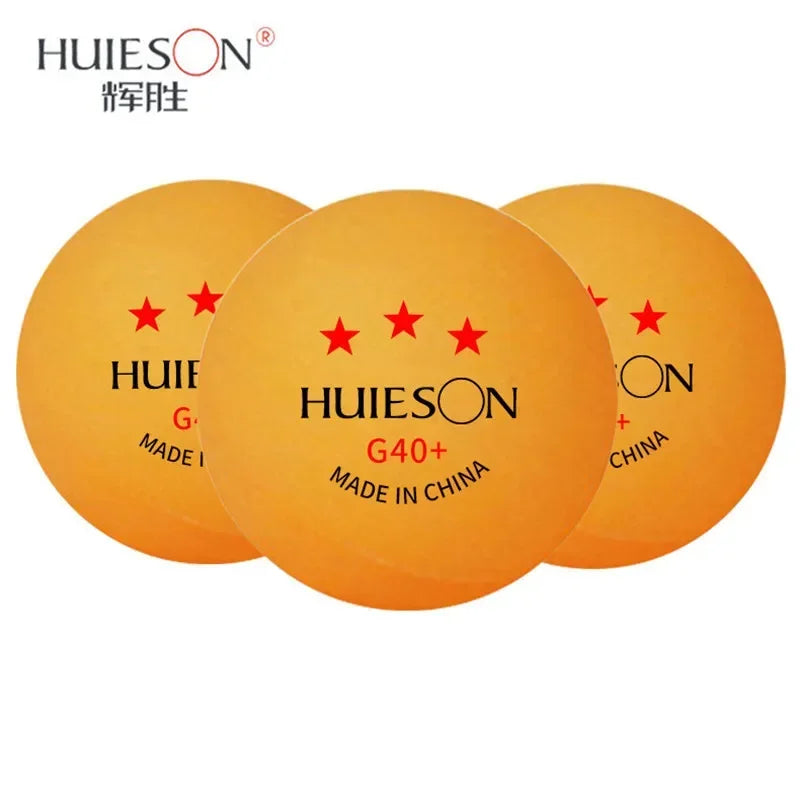 Balles de Ping-Pong Huieson G40+ – 3 Étoiles, Polymère Professionnel, Norme TTF pour Compétition