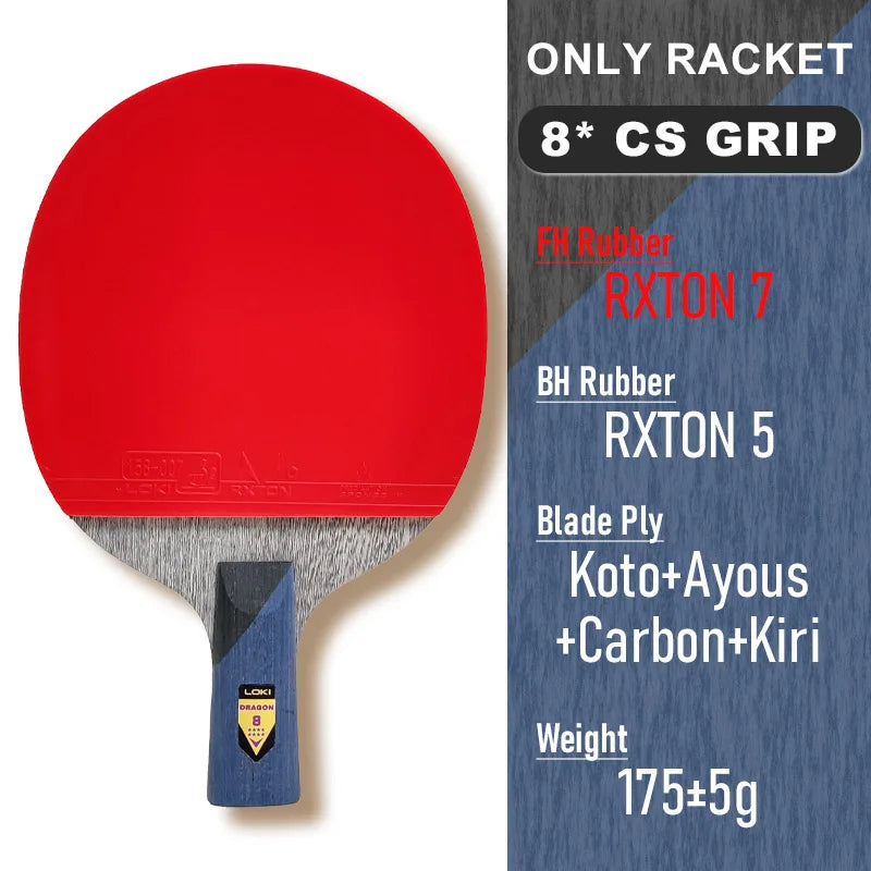 Raquette de Ping-Pong LOKI Dragon Series – Professionnelle, 6 à 10 Étoiles, Pour Tous Niveaux