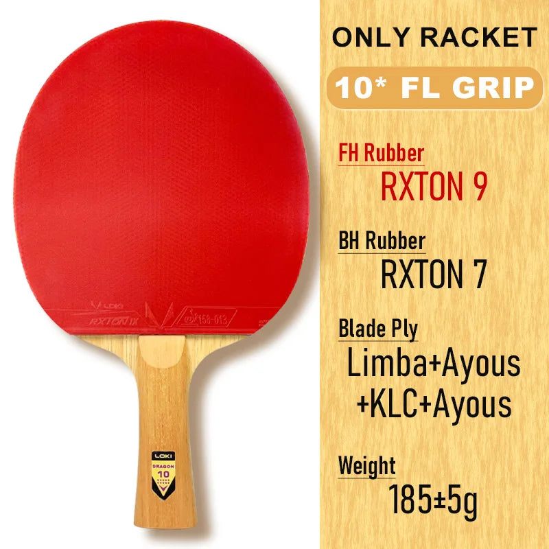 Raquette de Ping-Pong LOKI Dragon Series – Professionnelle, 6 à 10 Étoiles, Pour Tous Niveaux