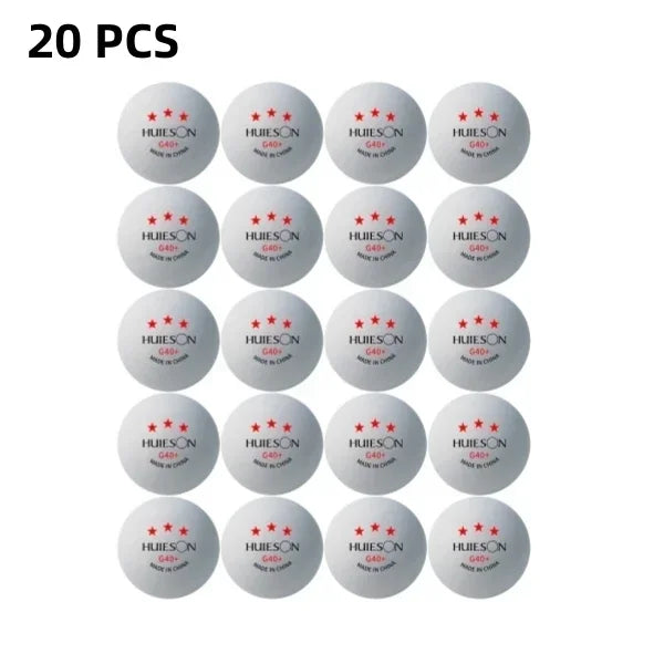 Balles de Ping-Pong Huieson G40+ – 3 Étoiles, Polymère Professionnel, Norme TTF pour Compétition