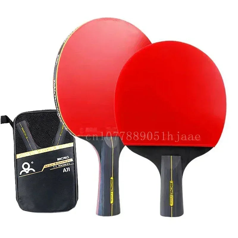 Raquettes de Tennis de Table 6 Étoiles – Set Professionnel 2 Pièces avec Revêtement Pimples-In et Housse